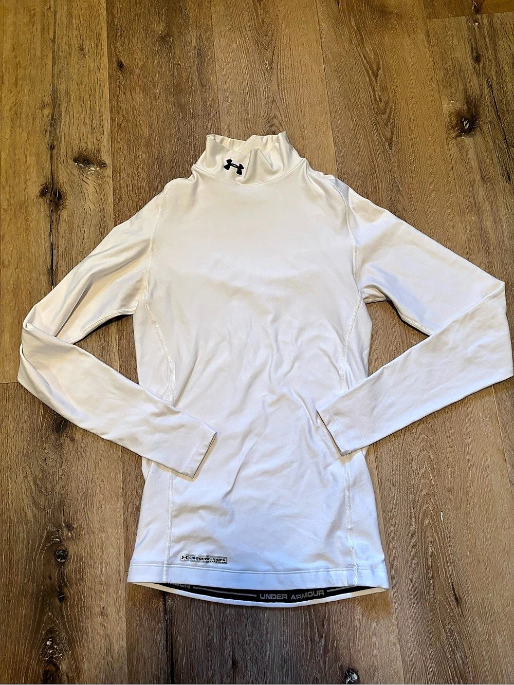 Under Armour ColdGear Mock Compression Long Sleeve White Medium